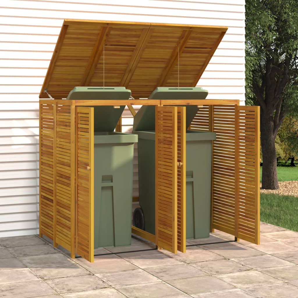 Vidaxl odpadki za peko shranjevanje dvojnih 140x89x117 cm trden akacia les