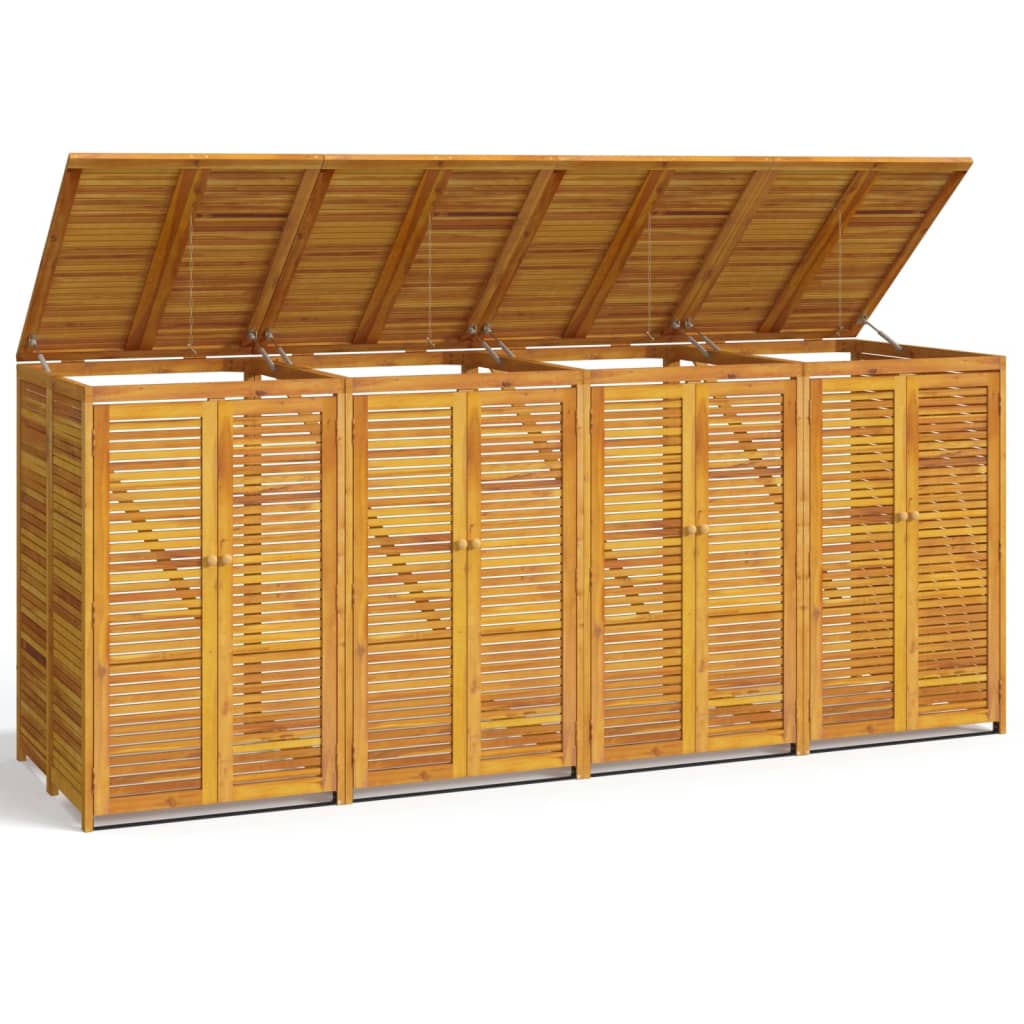 VIDAXL Garbage Cesto di spazzatura a quattro volte 280x89x117 cm Acacia Solid Wood