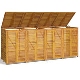 VIDAXL Garbage Cesto di spazzatura a quattro volte 280x89x117 cm Acacia Solid Wood