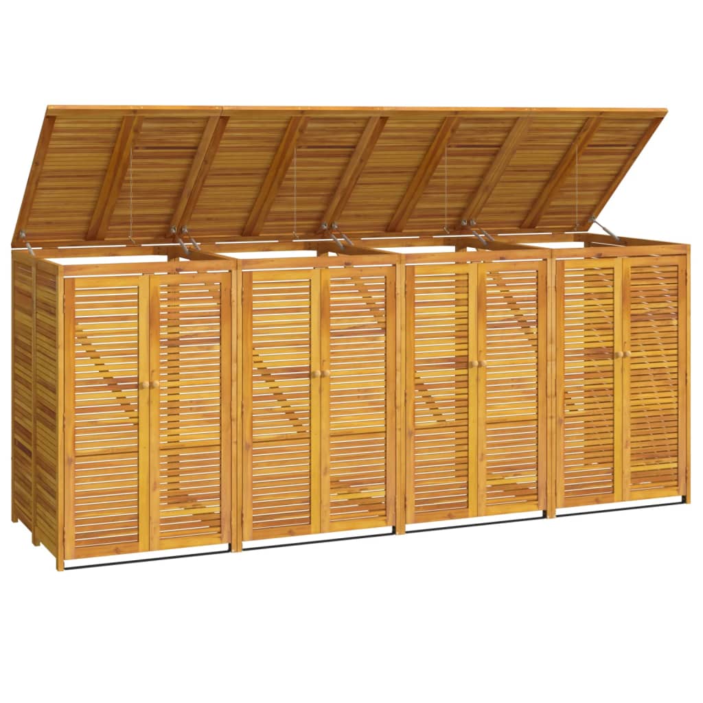VIDAXL Garbage Cesto di spazzatura a quattro volte 280x89x117 cm Acacia Solid Wood