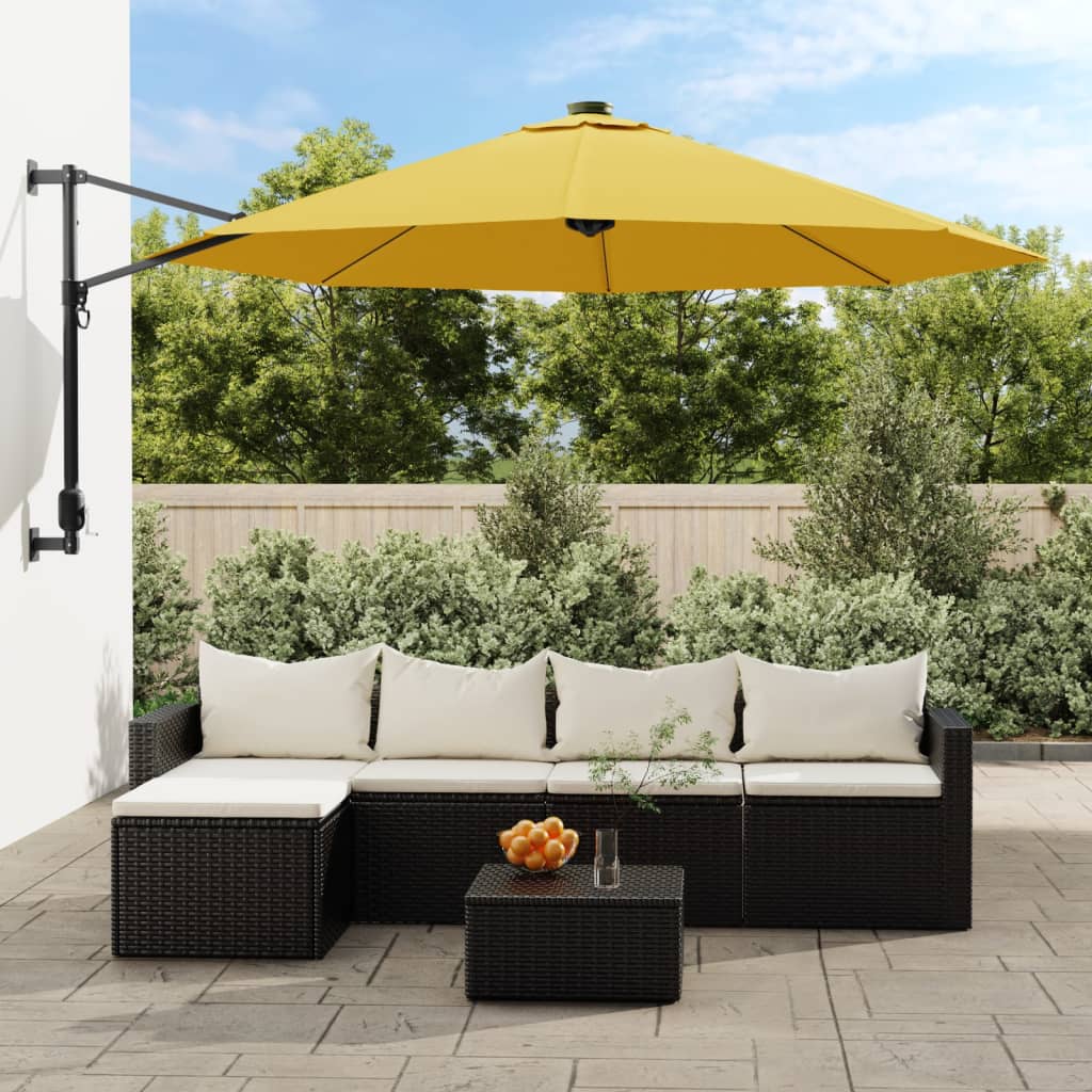 Vidaxl Wall parasol 290 cm yellow