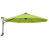 Vidaxl Wall parasol with LEDs 290 cm apple green