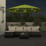 Vidaxl Wall parasol with LEDs 290 cm apple green