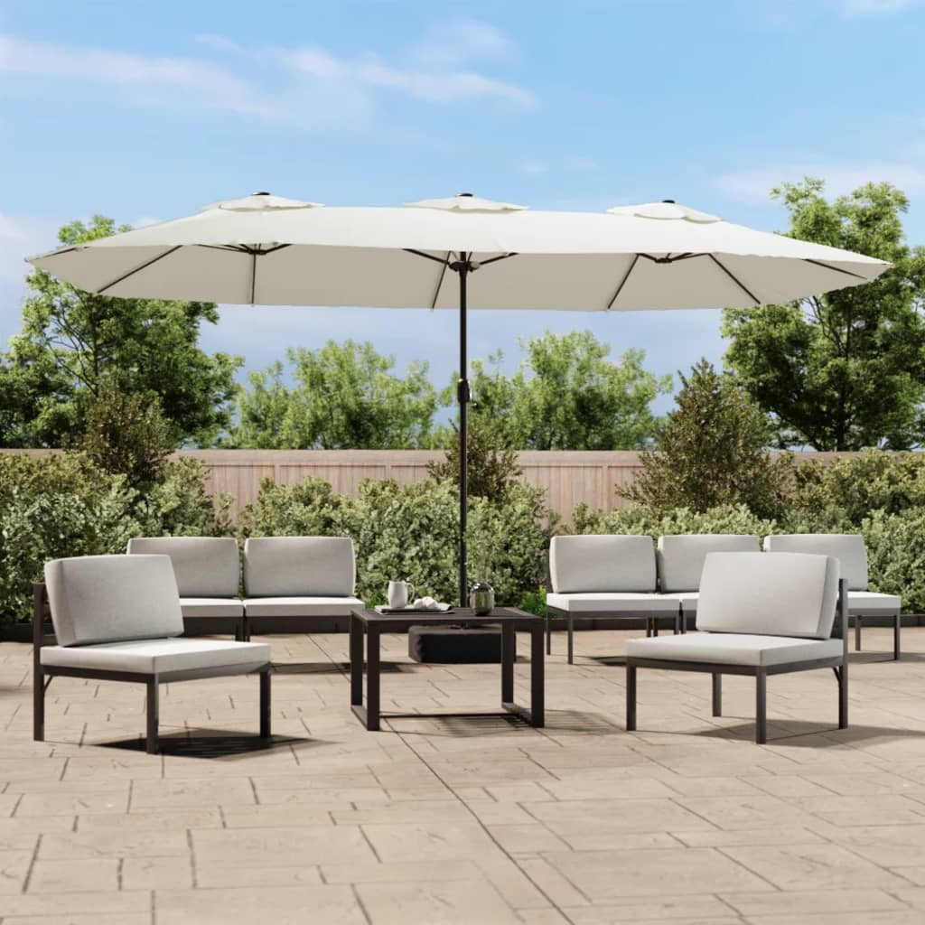 VidaXL Parasol Double 449x245 cm sand white