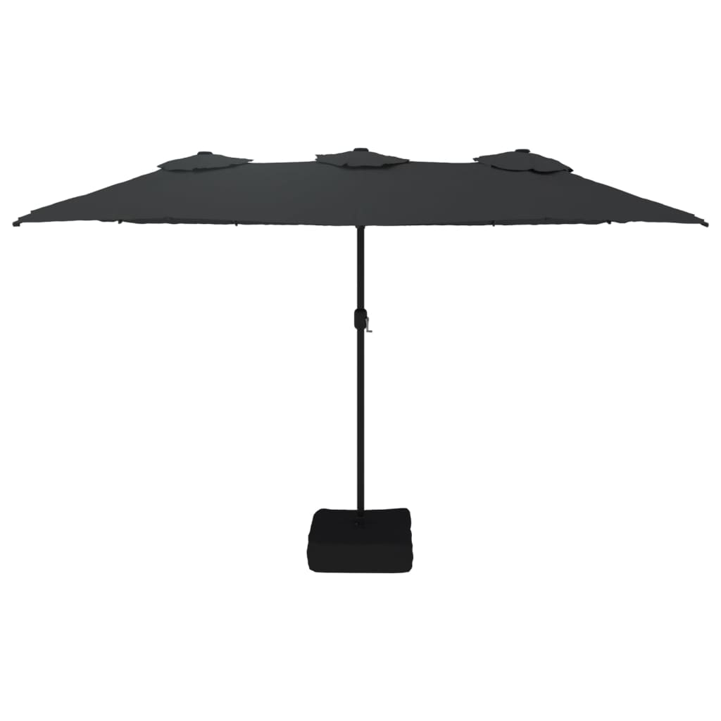 Vidaxl Parasol Double střecha 449x245 cm černá