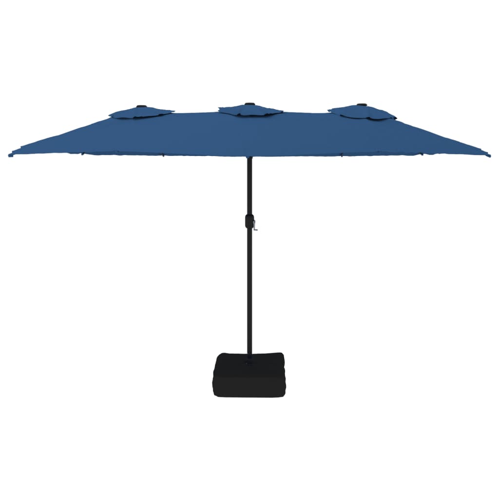 Vidaxl Parasol dvojna streha 449x245 cm azure modra