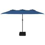 Vidaxl Parasol dvojna streha 449x245 cm azure modra