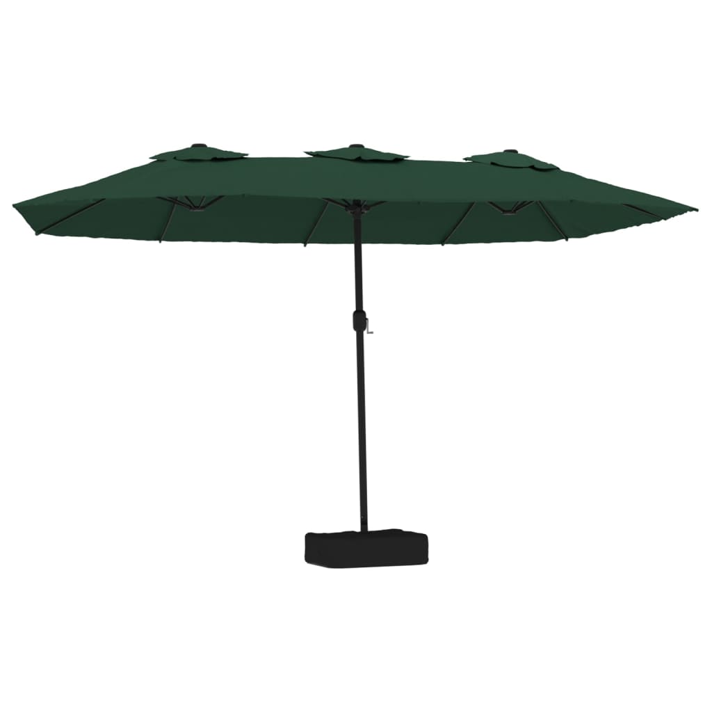 Vidaxl Parasol Doppio tetto con LED 449x245 cm Verde