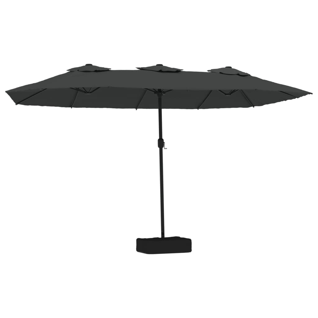 Vidaxl Parasol Double střecha s LED 449x245 cm antracite -colored