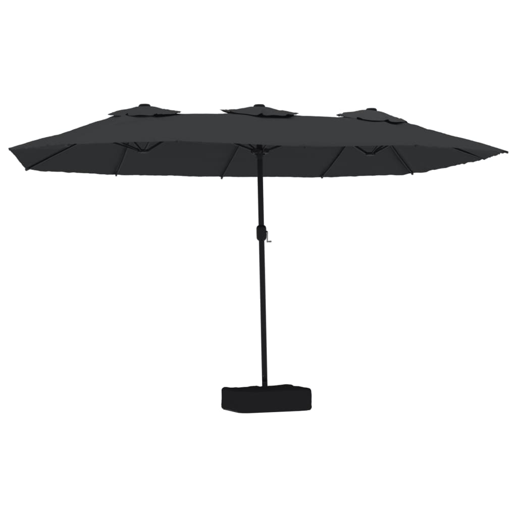 Vidaxl Parasol Doppio tetto con LED 449x245 cm nero