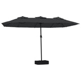 Vidaxl Parasol Doppio tetto con LED 449x245 cm nero