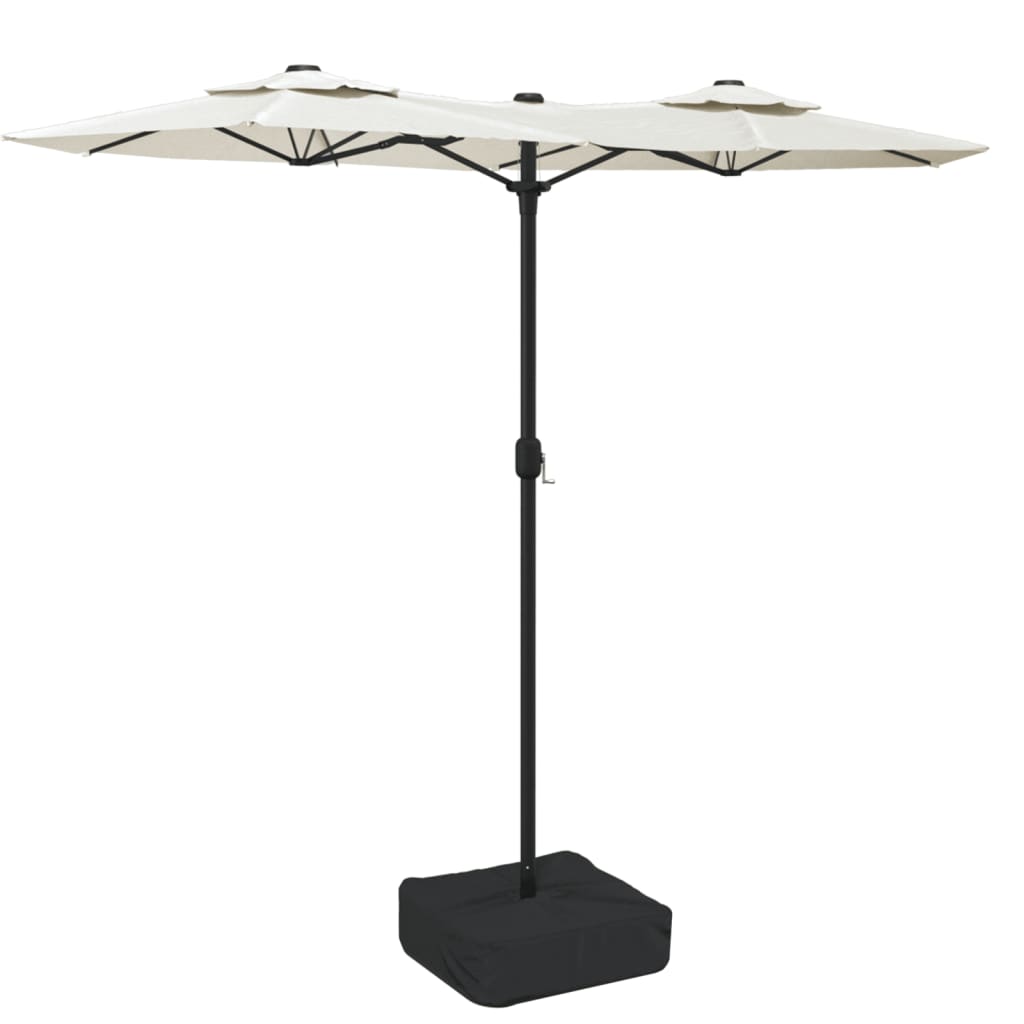 Vidaxl Parasol Double střecha 316x240 cm bílá písek