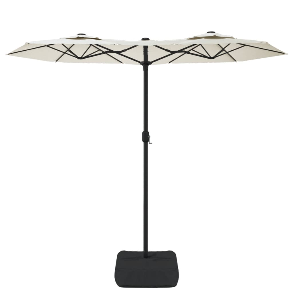 Vidaxl Parasol Double střecha 316x240 cm bílá písek