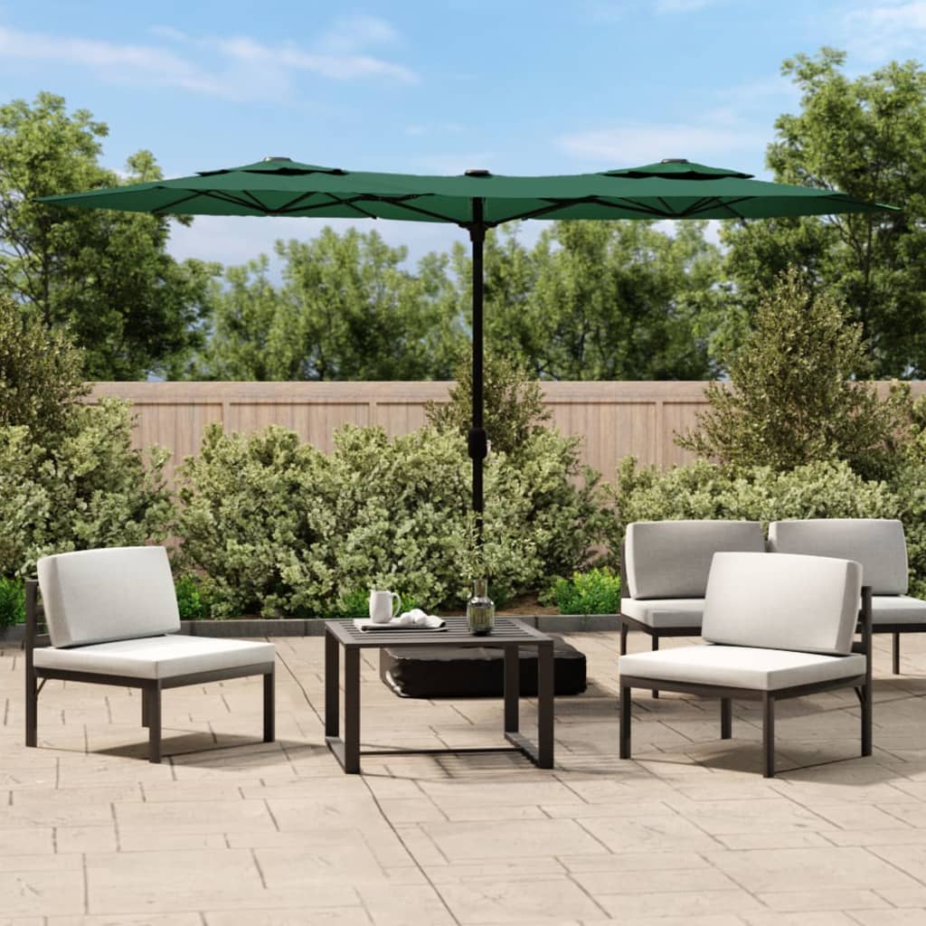 Vidaxl Parasol Double střecha 316x240 cm zelená