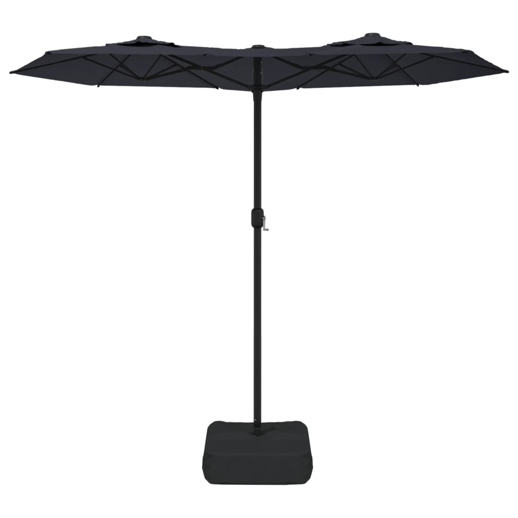 Vidaxl Parasol Double Roof 316x240 cm nero