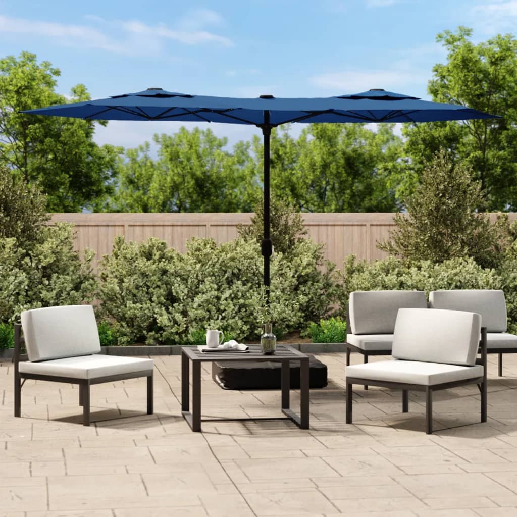 Vidaxl Parasol Double střecha 316x240 cm Azure Blue