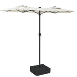 Vidaxl Parasol Doppio tetto con LED 316x240 cm Sand Bianco