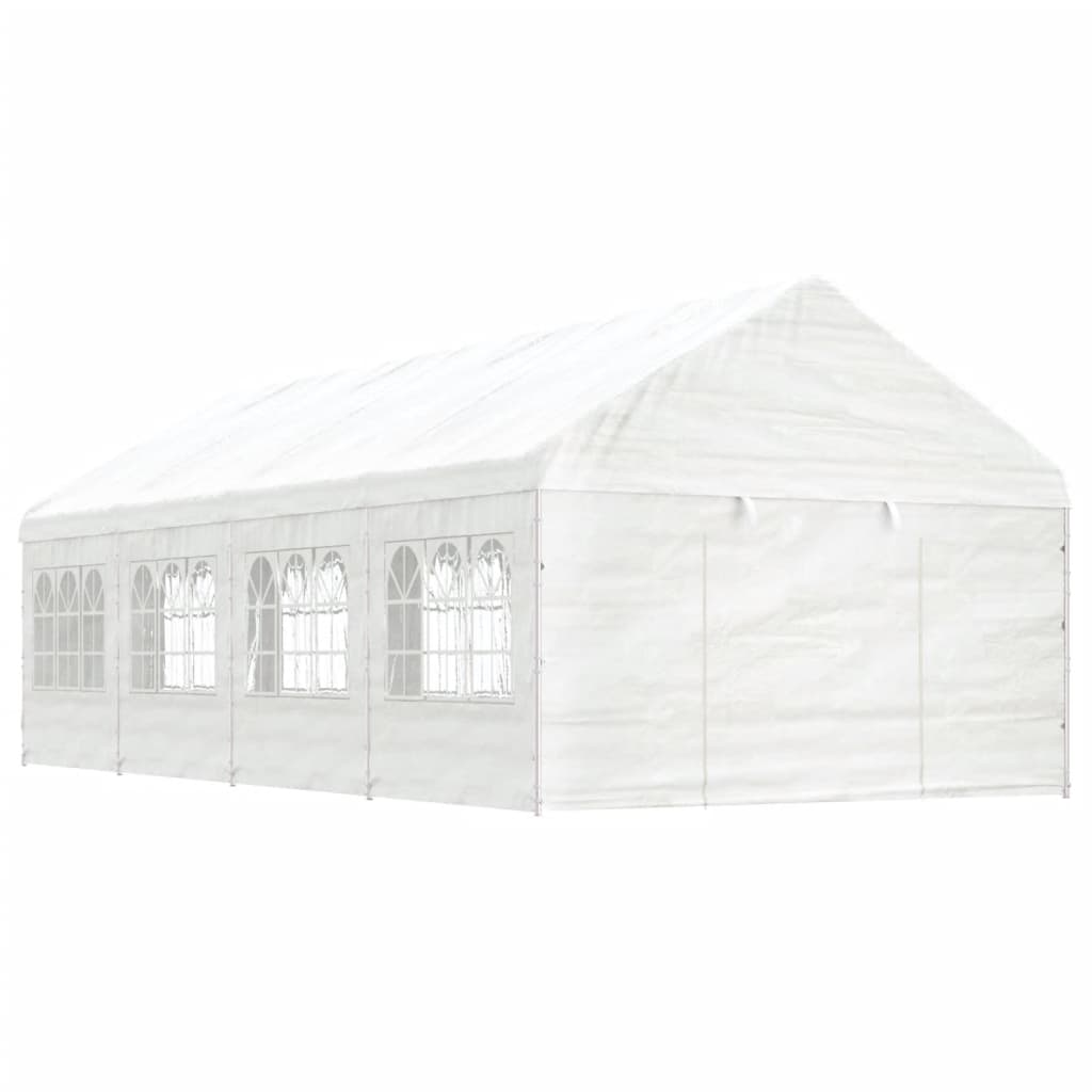 Vidaxl Arbor se střechou 8,92x4,08x3,22 M Polyethylen White