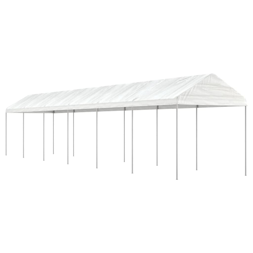 Vidaxl Arbor con tetto 13.38x2.28x2.69 m polietilene bianco
