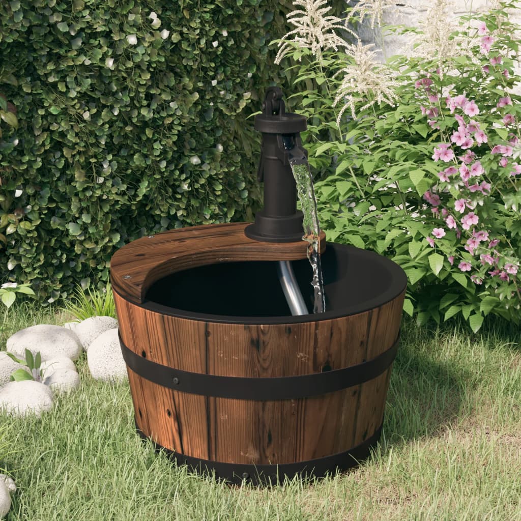 Vidaxl Waterfontein mit Pumpe 28x28x34,5 cm Festkieferholz