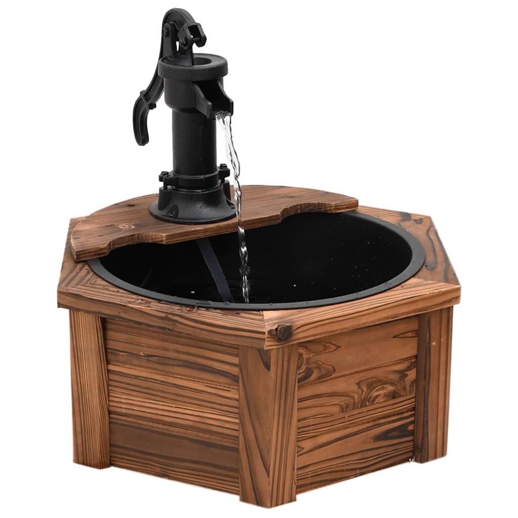 Fuente de agua Vidaxl con bomba 57x57x53 cm de pino sólido