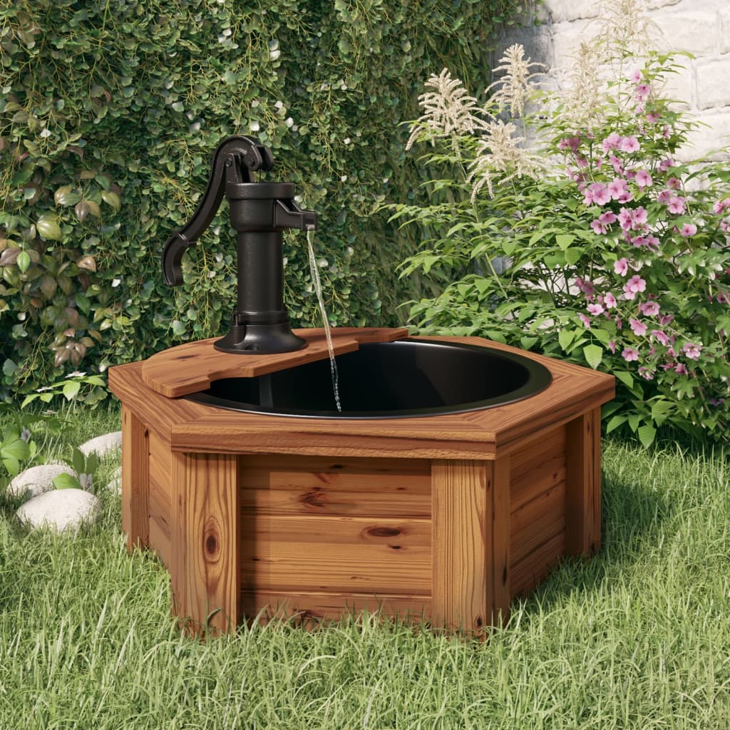 Fuente de agua Vidaxl con bomba 57x57x53 cm de pino sólido