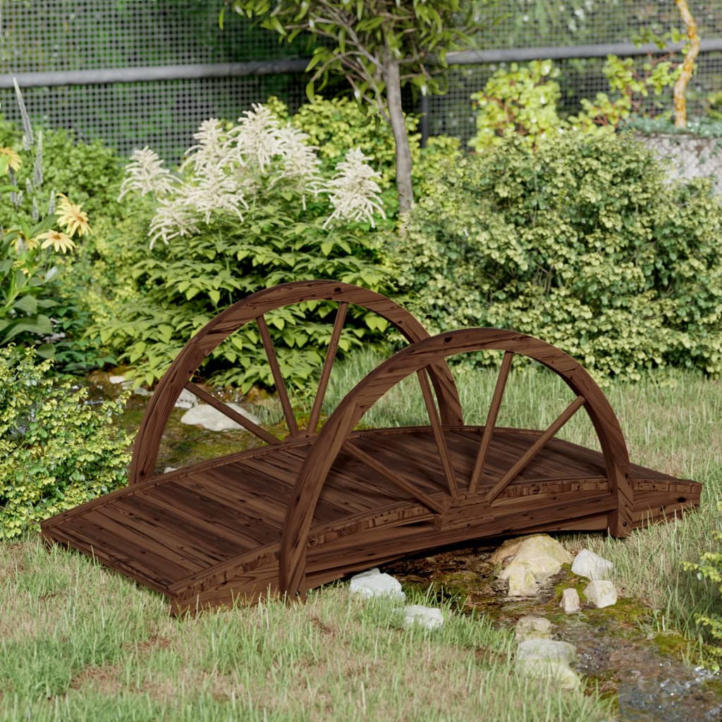 Zahradní most Vidaxl s polovičním kolem 99x50x38 cm pevné borovice