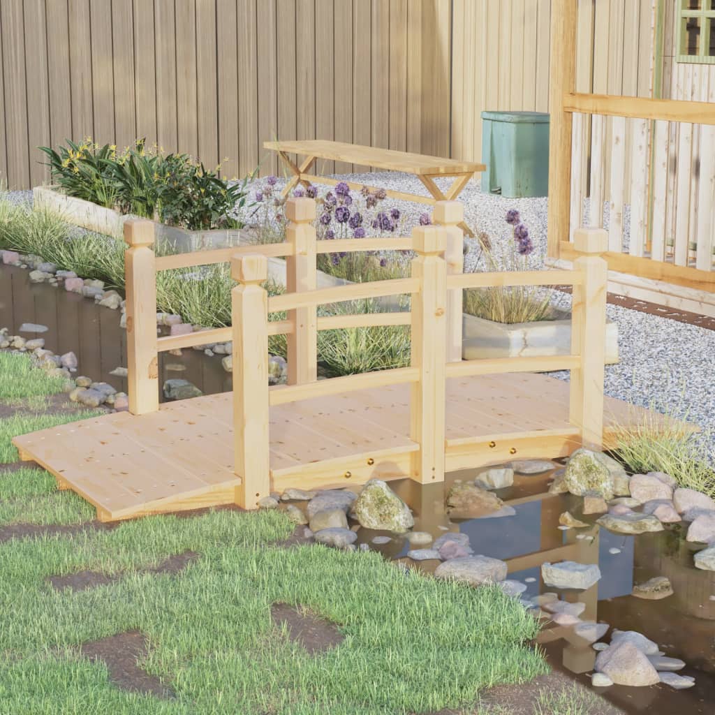Vidaxl Garden Bridge with handrails 150x67x56 cm Solid pinewood