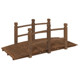 Puente de jardín Vidaxl con pasamanos 150x67x56 cm de pino sólido