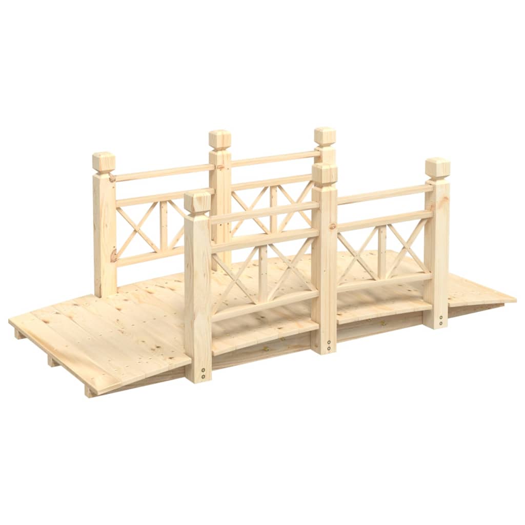 Vidaxl Garden Bridge con corrimano 150x67x56 cm Pineo solido