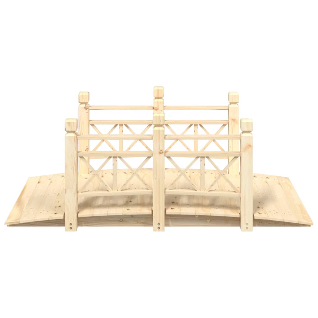Vidaxl Garden Bridge con corrimano 150x67x56 cm Pineo solido
