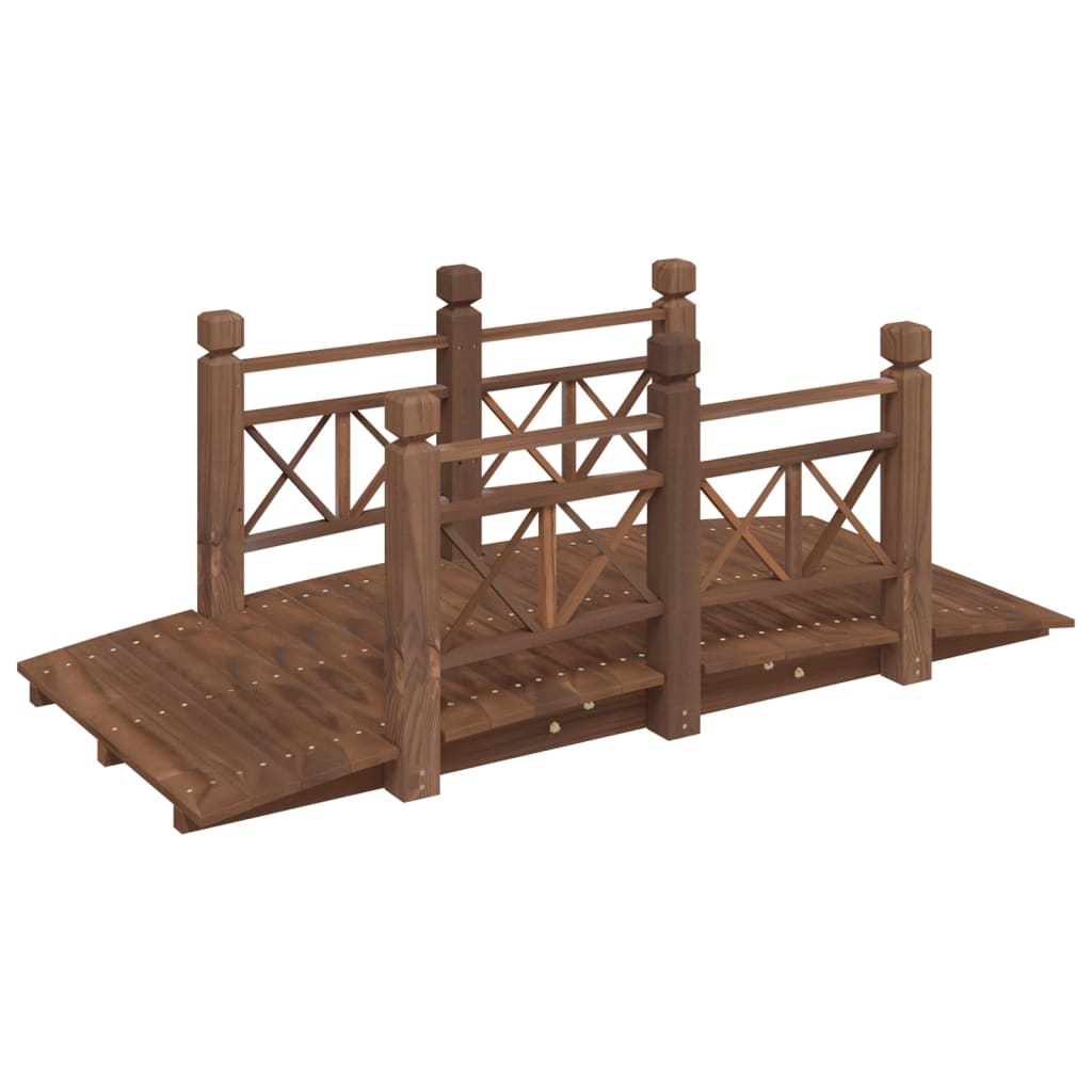 Puente de jardín Vidaxl con pasamanos 150x67x56 cm de pino sólido