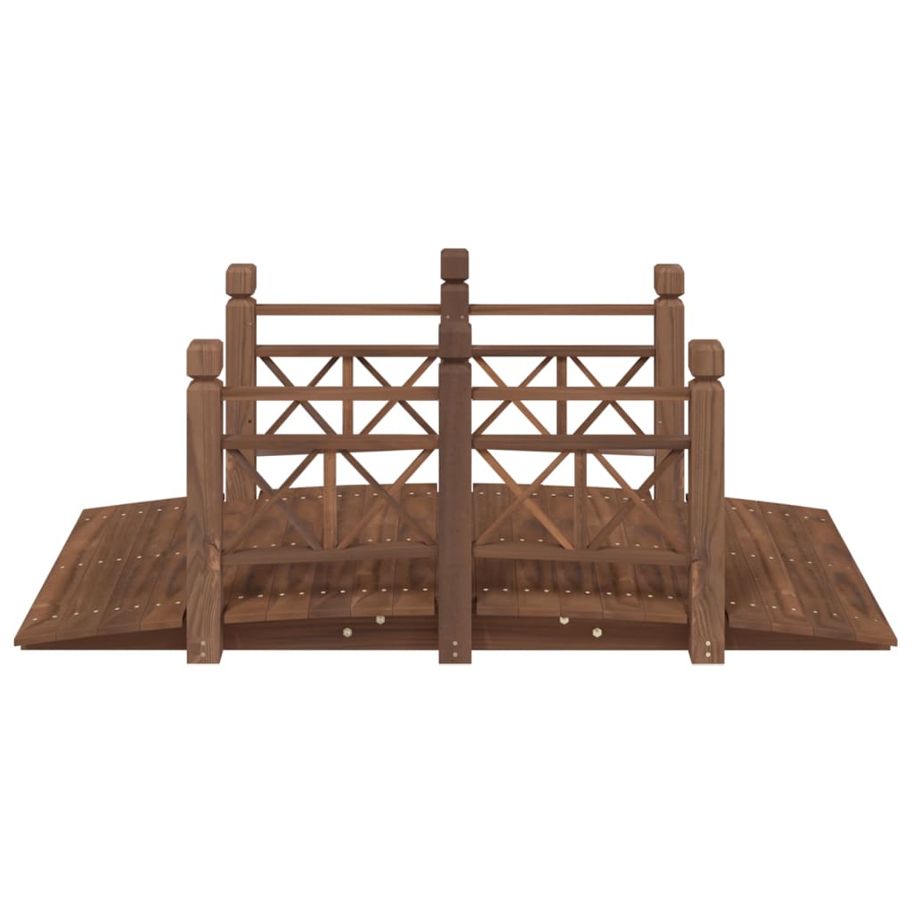 Puente de jardín Vidaxl con pasamanos 150x67x56 cm de pino sólido