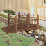 Puente de jardín Vidaxl con pasamanos 150x67x56 cm de pino sólido