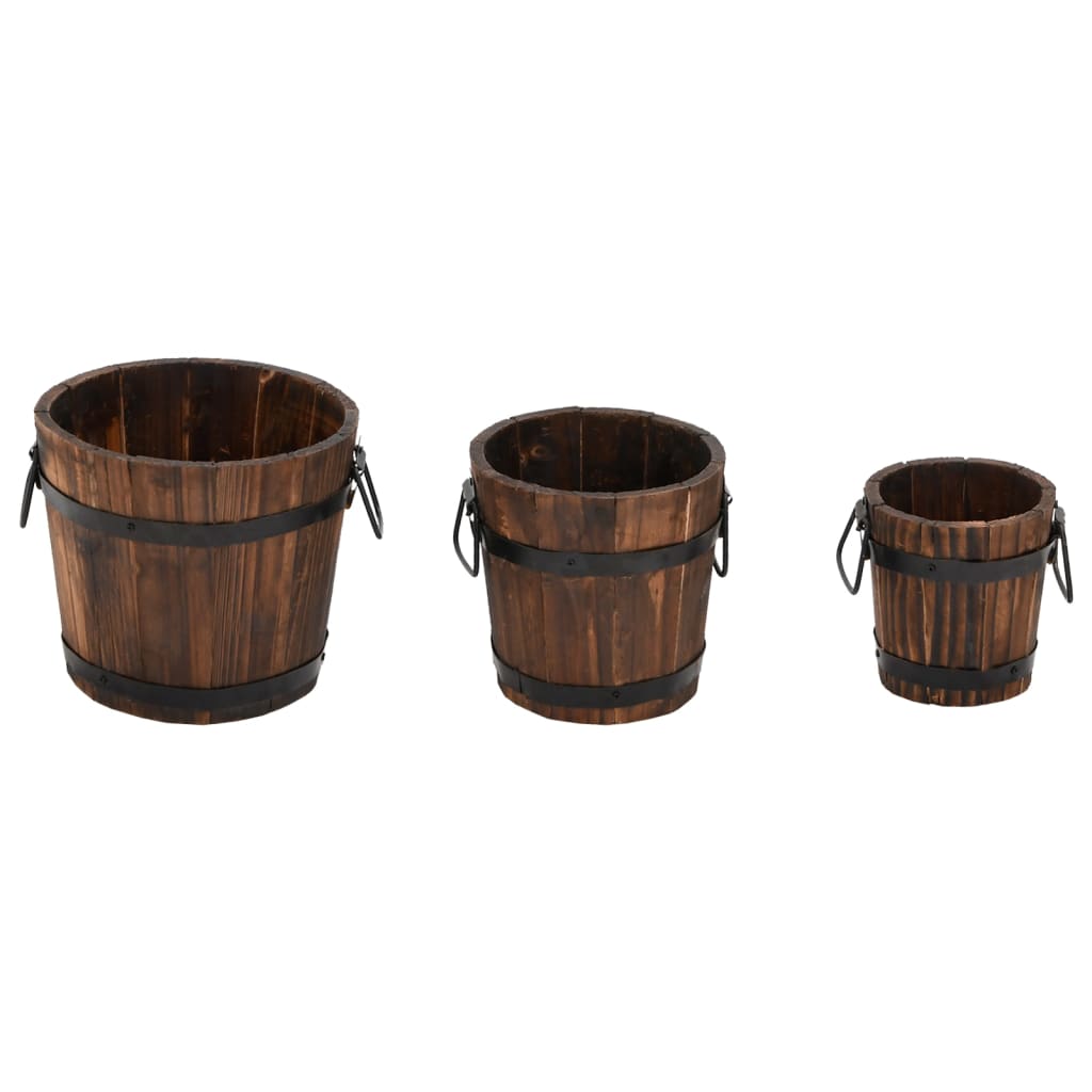 Vidaxl Planning Bin Juego de madera de 3 piezas Vurenhout