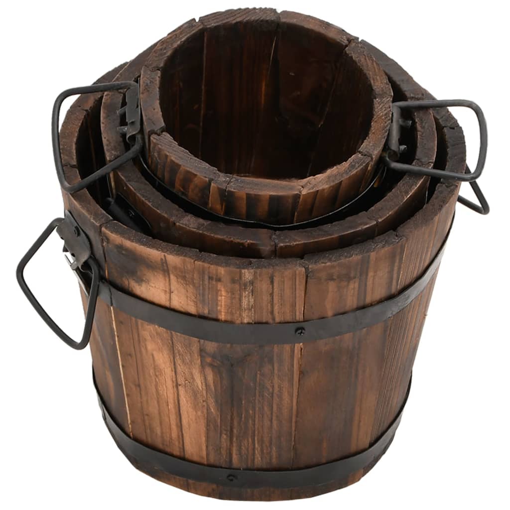 Vidaxl Planning Bin Juego de madera de 3 piezas Vurenhout