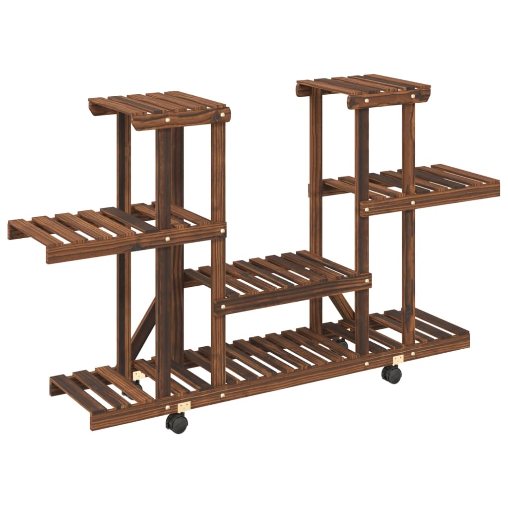 VidaXL Plant Standard With Wheels 110x25x78 cm Solid Vurenhout