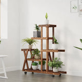 Standardní rostlina vidaxl s kolami 95x25x101 cm solidní Vurenhout