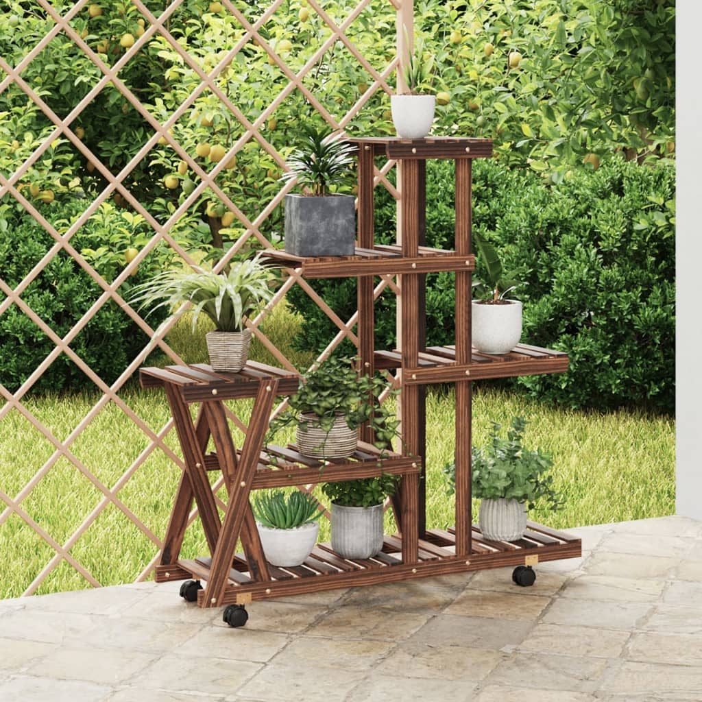 Standardní rostlina vidaxl s kolami 95x25x101 cm solidní Vurenhout