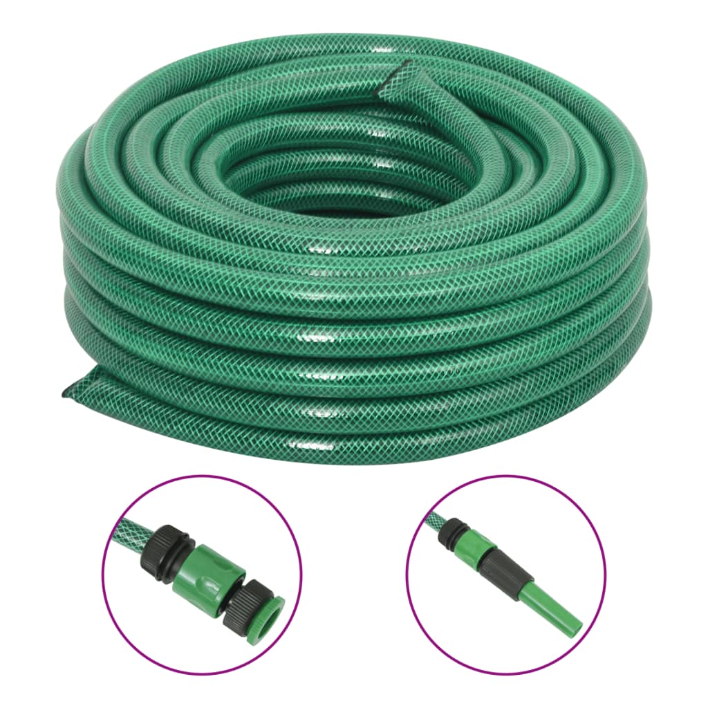Zahradní hadice Vidaxl se sadou spojky 0,75 '' 10 m PVC zelená
