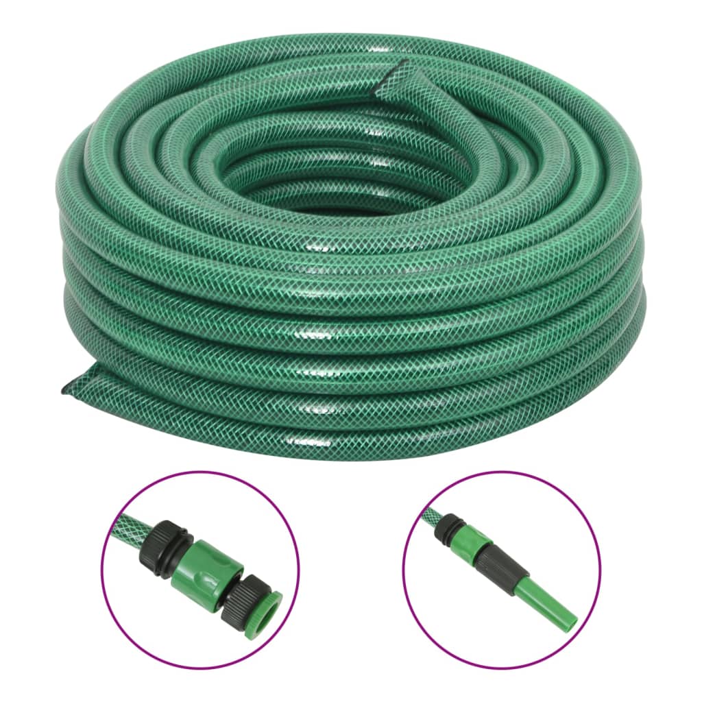 Vidaxl Garden Manguera con juego de embrague 0.75 '' 20 M PVC Green