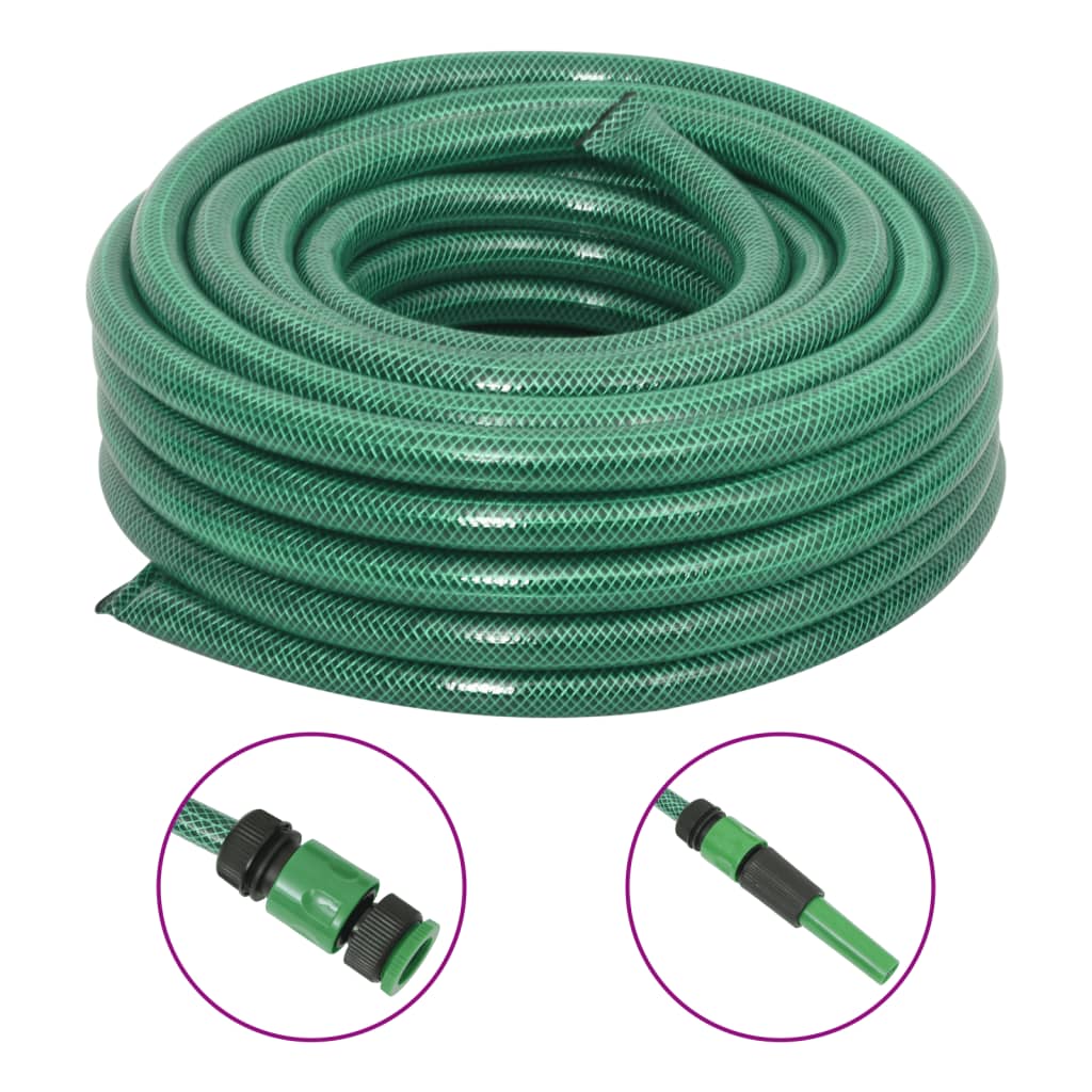 Vidaxl Garden Manguera con juego de embrague 0.75 '' 50 M PVC Green
