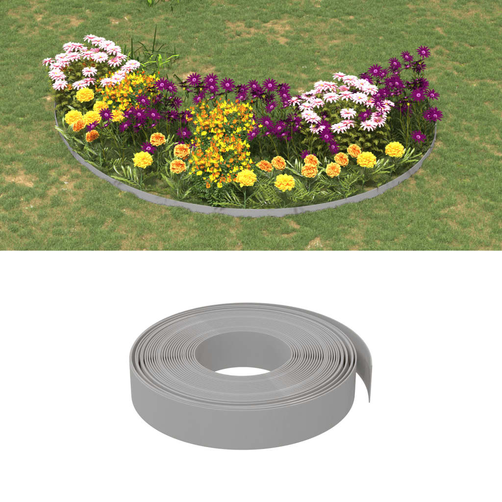 Vidaxl Gaart Kante 2 PC 10 m 10 cm Polyethylen Grey