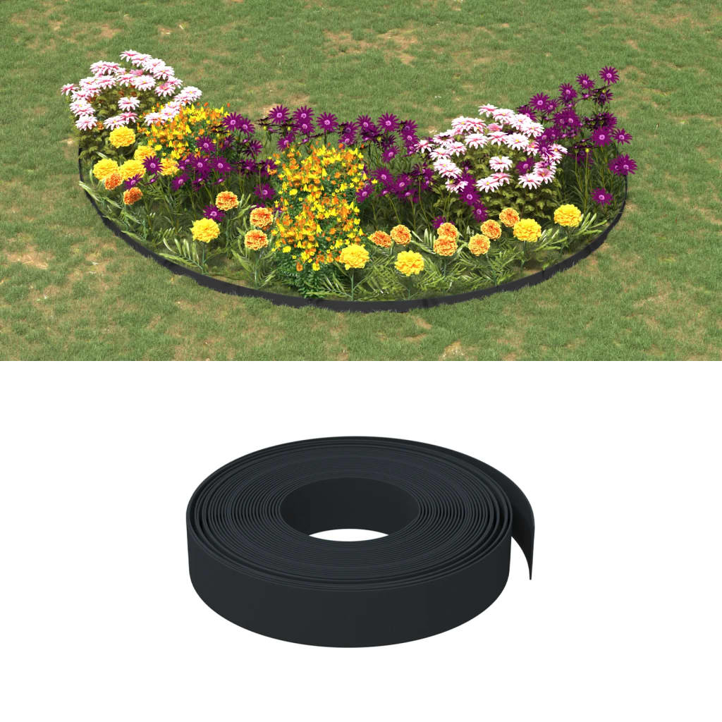 Vidaxl Gaart Kante 2 PCs 10 m 10 cm Polyethylen schwaarz