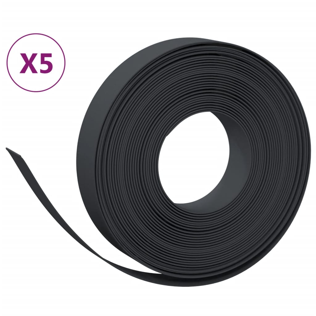 Vidaxl Garden Edges 5 st 10 m 10 cm polyeten svart