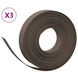Vidaxl Garden Edges 3 st 10 m 10 cm polyetenbrun