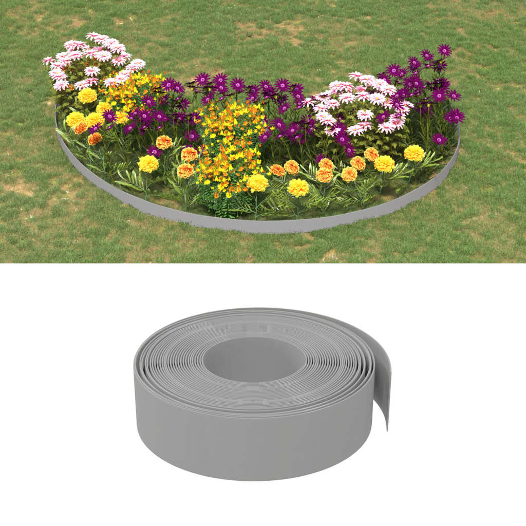 Vidaxl Gaart Kante 5 st 10 m 15 cm Polyethylen Grey
