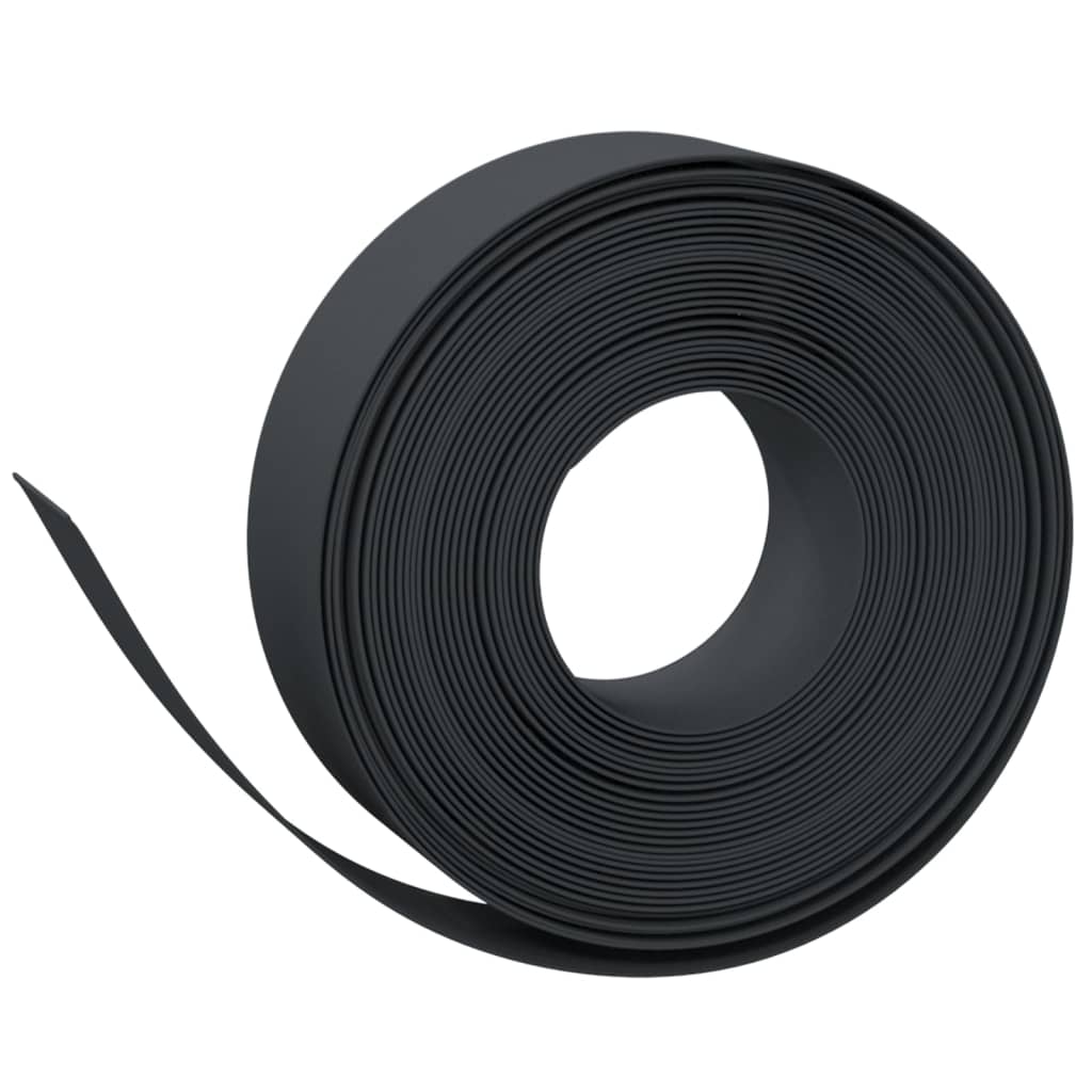 Bordes de jardín Vidaxl 4 ST 10 m 15 cm de polietileno negro
