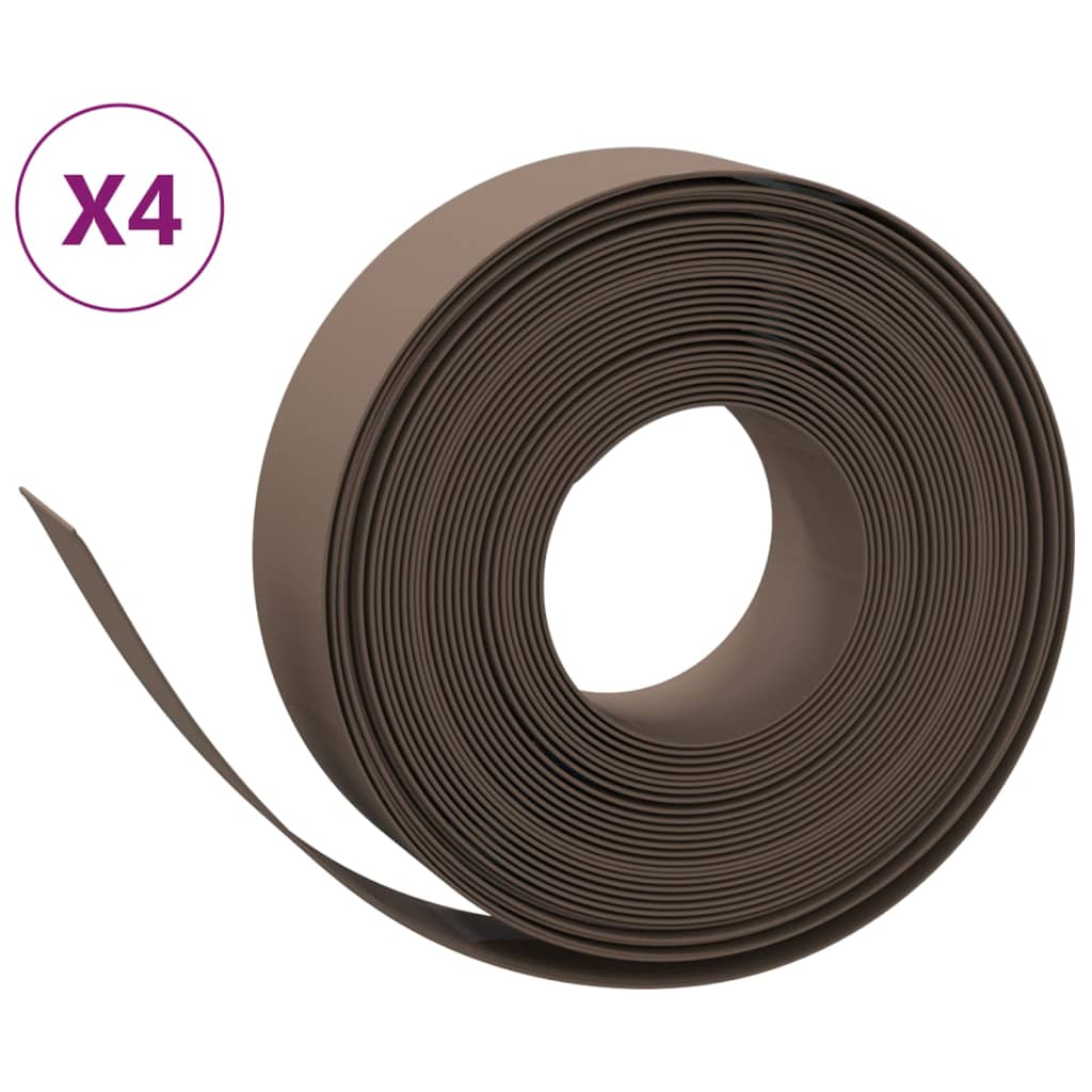 Vidaxl Gaart Kante 4 st 10 m 15 cm Polyethylenone Brown