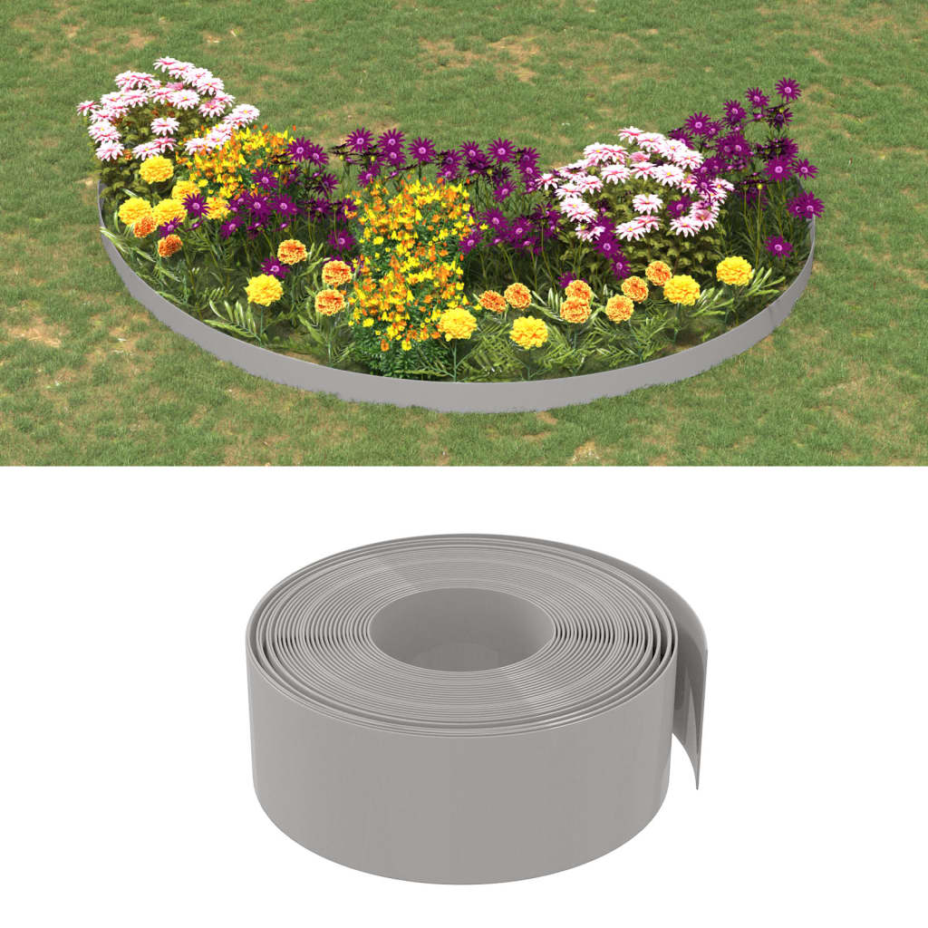 Vidaxl Garden Edges 2 st 10 m 20 cm polyetengrå